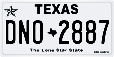 TX license plate DNO2887