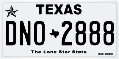TX license plate DNO2888