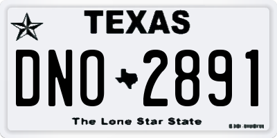 TX license plate DNO2891