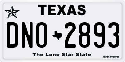 TX license plate DNO2893