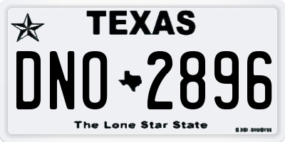 TX license plate DNO2896