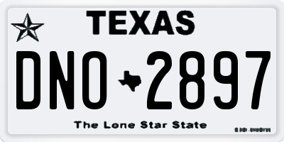 TX license plate DNO2897