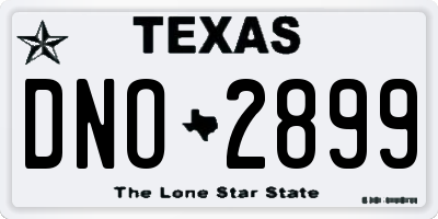TX license plate DNO2899