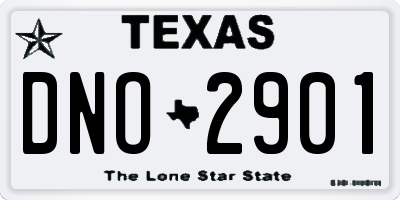 TX license plate DNO2901