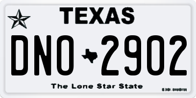 TX license plate DNO2902