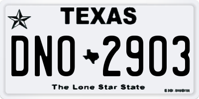 TX license plate DNO2903