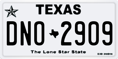 TX license plate DNO2909