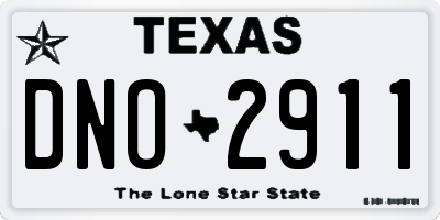 TX license plate DNO2911