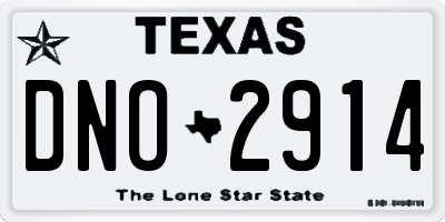 TX license plate DNO2914