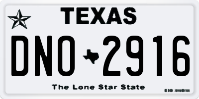 TX license plate DNO2916