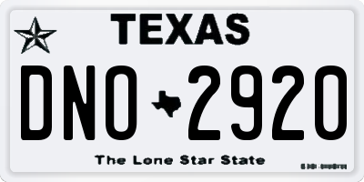 TX license plate DNO2920