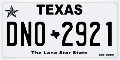 TX license plate DNO2921