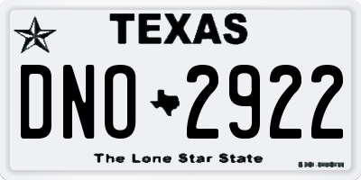 TX license plate DNO2922