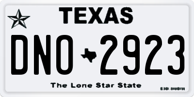 TX license plate DNO2923