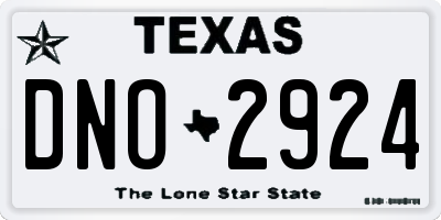 TX license plate DNO2924