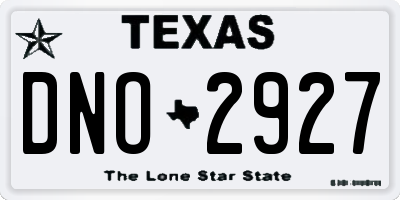 TX license plate DNO2927