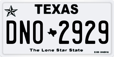 TX license plate DNO2929
