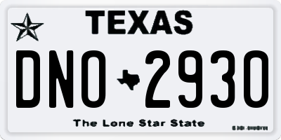 TX license plate DNO2930