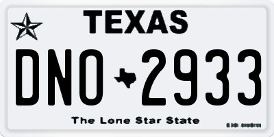 TX license plate DNO2933