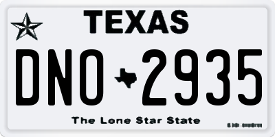 TX license plate DNO2935