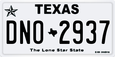 TX license plate DNO2937