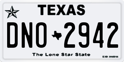 TX license plate DNO2942