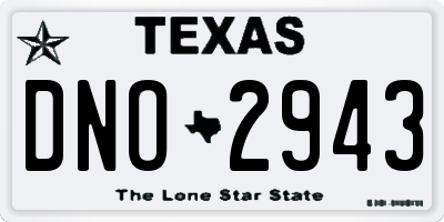 TX license plate DNO2943