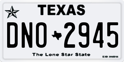 TX license plate DNO2945