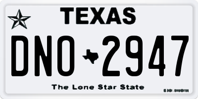 TX license plate DNO2947