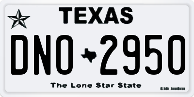 TX license plate DNO2950