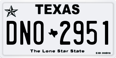 TX license plate DNO2951