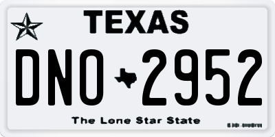 TX license plate DNO2952