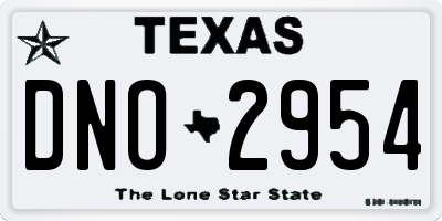 TX license plate DNO2954