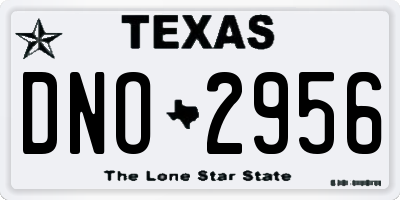 TX license plate DNO2956