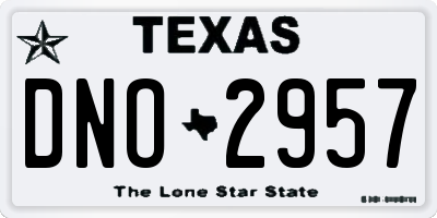 TX license plate DNO2957