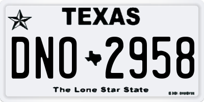 TX license plate DNO2958