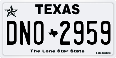 TX license plate DNO2959