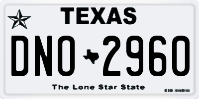 TX license plate DNO2960