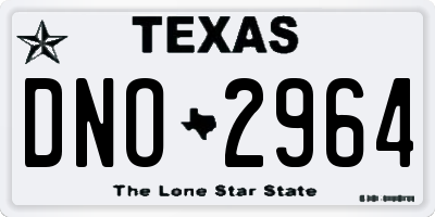 TX license plate DNO2964