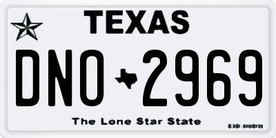 TX license plate DNO2969