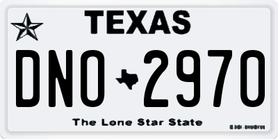 TX license plate DNO2970