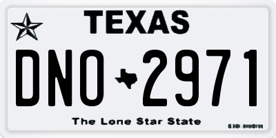 TX license plate DNO2971