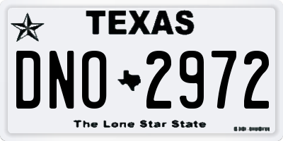TX license plate DNO2972