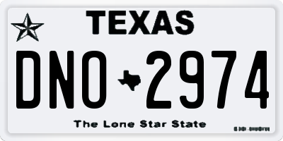 TX license plate DNO2974