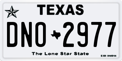 TX license plate DNO2977
