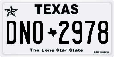TX license plate DNO2978