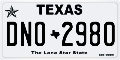 TX license plate DNO2980