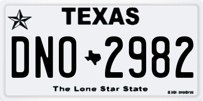 TX license plate DNO2982
