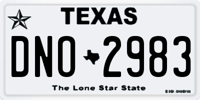 TX license plate DNO2983