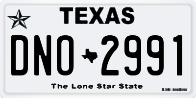 TX license plate DNO2991